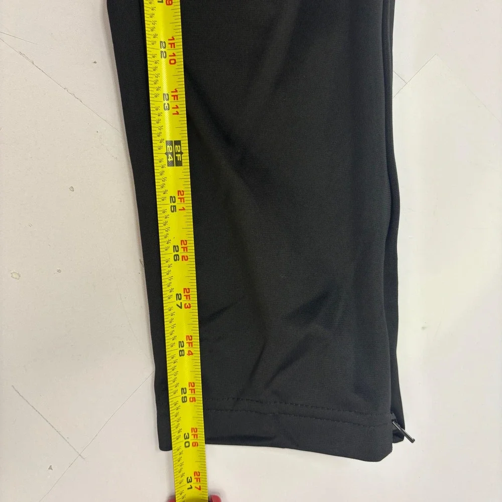 Adidas Mens Track Pants Black Tapered Ankle Zip Athletic Joggers Medium NEW